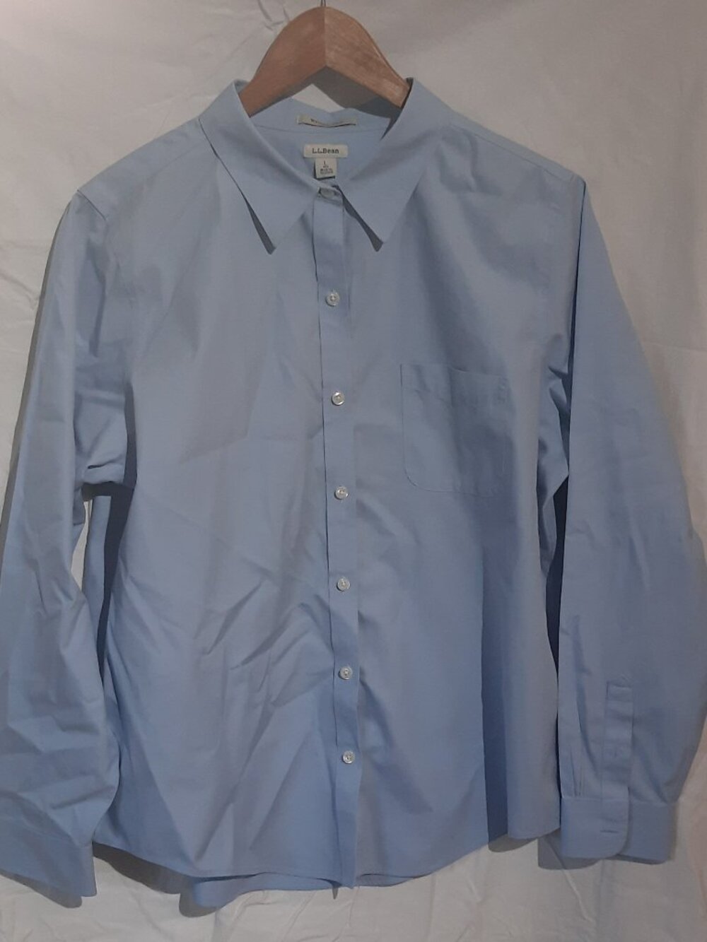 L.L. Bean Pinpoint Oxford Shirt, Relaxed Fit, Women's L